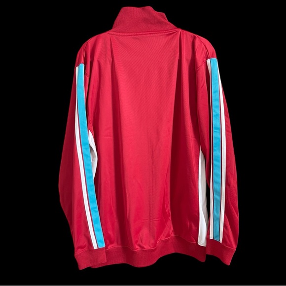 Brooklyn Express Red Track Jacket XL Full Zip Fleece Lined Y2K Retro Streetwear - Picture 2 of 6